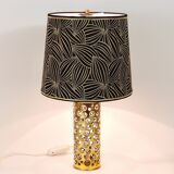Rupert table lamp by Nikoll mid-century in brass tube and bubble glass, Austria, 1950s.
