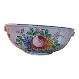 Large antique salad bowl with hand-painted decoration
