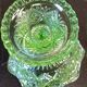 Footed glass compote in uraline, Victorian style – EAPG, early 20th century