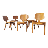 Set of 6 stackable Scandinavian chairs