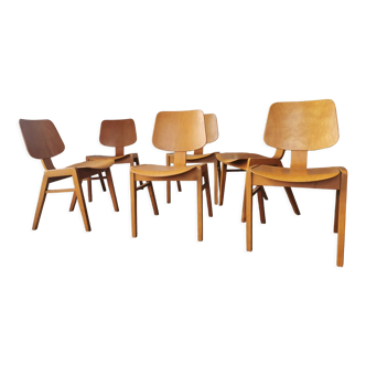 Set of 6 stackable Scandinavian chairs