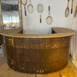 Iron and wood bar counter