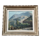 Painting by georges baffert, village of aspremont (near nice) provence