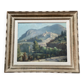 Painting by georges baffert, village of aspremont (near nice) provence