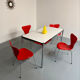 Bureau ou table design USM Haller plateau blanc structure métal