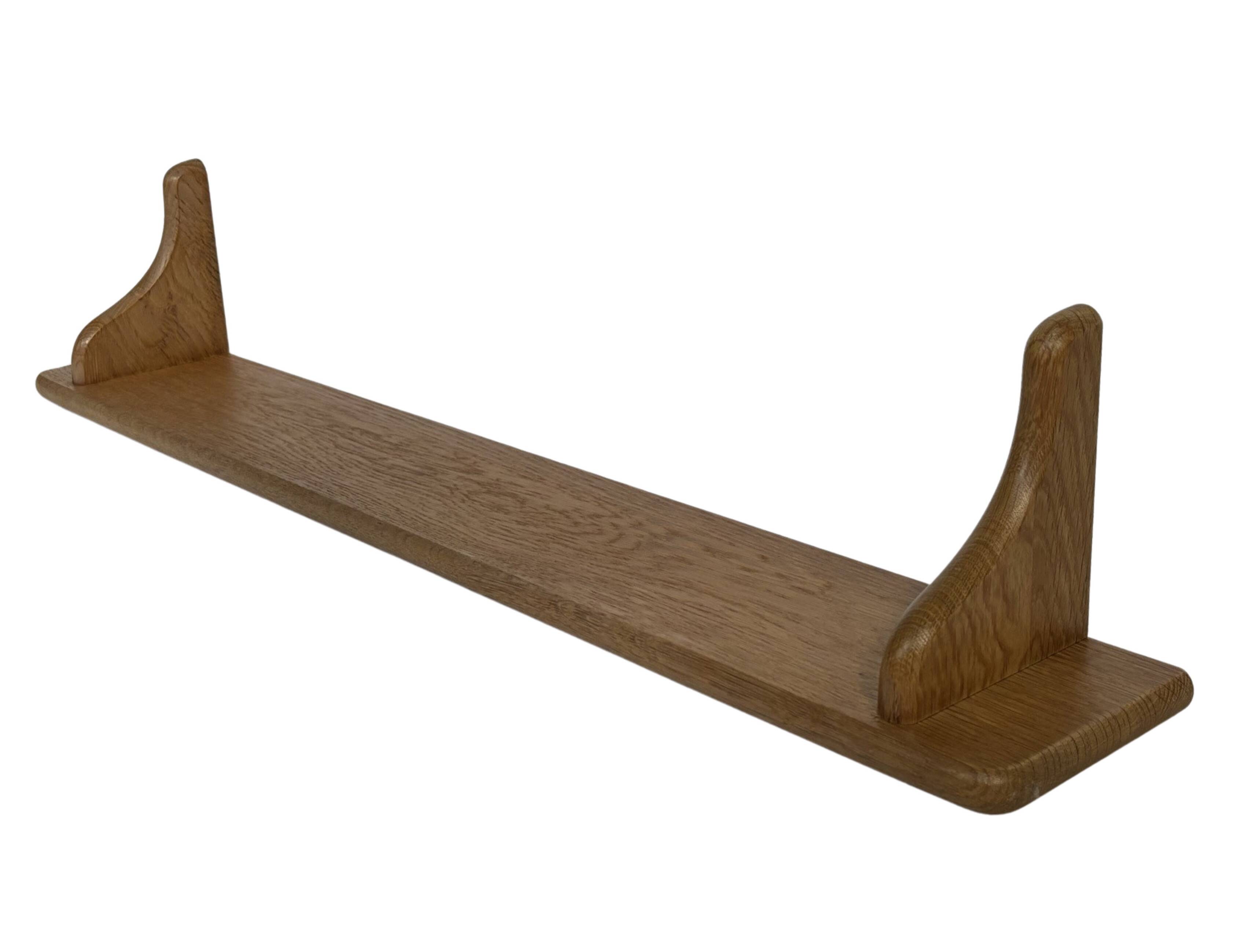 Vintage oak wall rack book shelf 1970s wood minimalist design