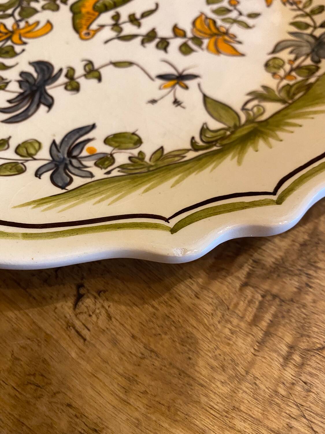 Hand painted Moustiers plate