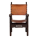 Frailero armchair, antique Spanish — carved wood & full-grain leather throne.
