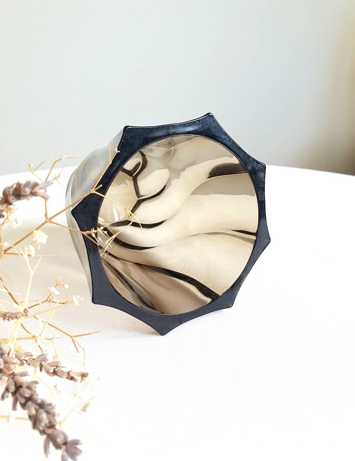 Vintage smoked glass vase