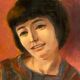 Painting signed Noël Feuerstein 1904-1998 oil on canvas portrait young girl