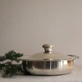 Légumier avec couvercle en métal argenté