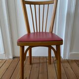 6 Baumann bistro chairs in wood and skaï