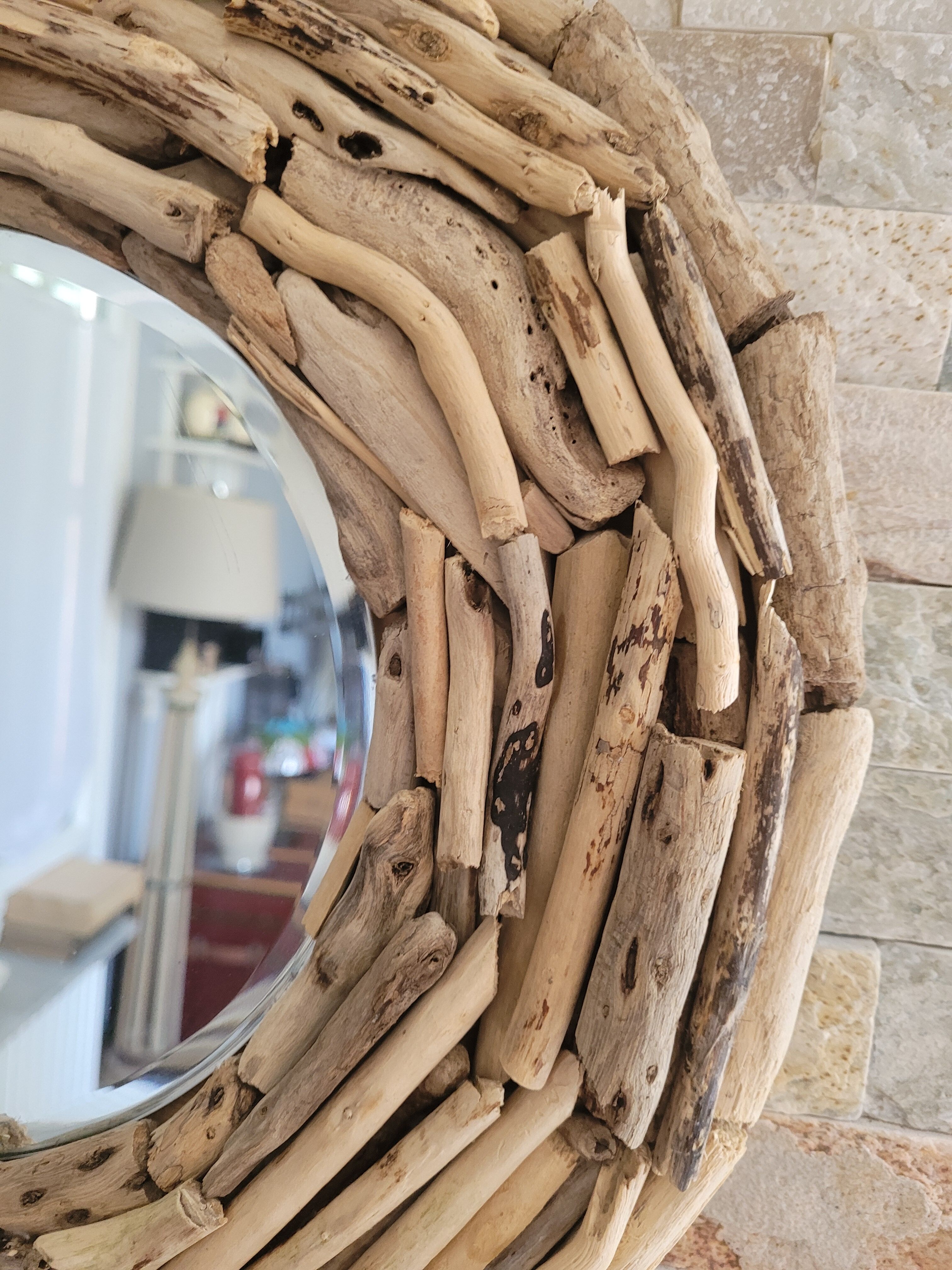 Very nice driftwood mirror.