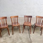 Lot 4 baumann chairs - bistro bar brasserie bohème vintage 1950 old