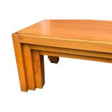 Vintage coffee table in solid elm from the 1970s.