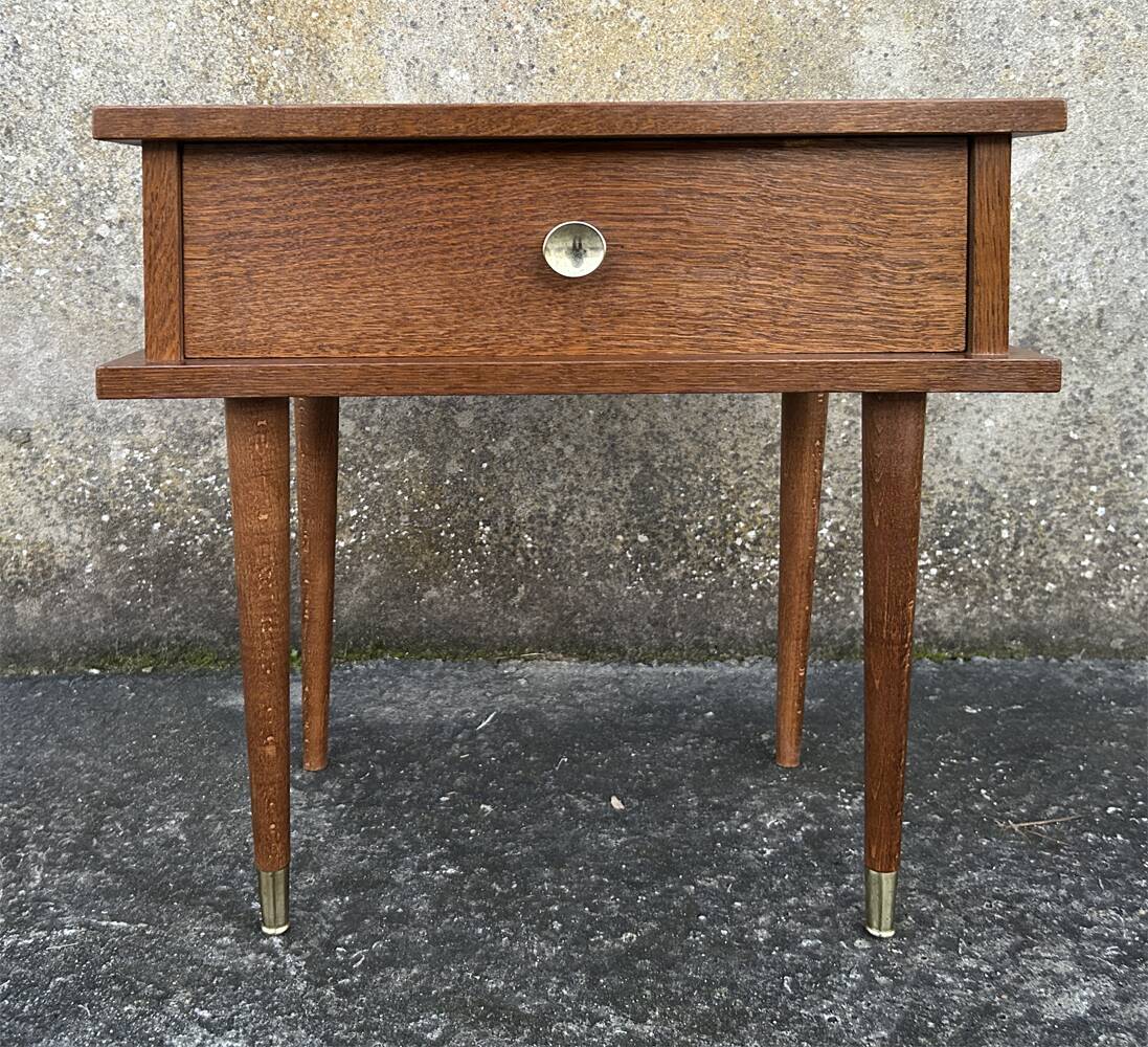 Paire de tables de nuit bois, vintage, années 60