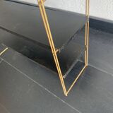 Vintage 1960 String wall shelf in black and gold - 60 x 48 cm
