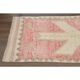 Vintage Turkish Oushak handmade wool cotton pink runner rug 83x310