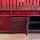 China bahut red lacquered buffet of unusual width 2m60 traditional manufacture