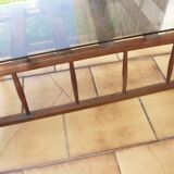 wooden rocking cradle coffee table