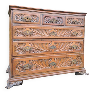 Commode En Bois Naturel D’époque XVIII Eme Siècle, Travail étranger