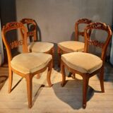 Set of 4 blond braked chairs