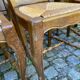 6 vintage Louis XV dining chairs with rush seats from the 20th century.