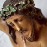 Plaster hanging icon - sculpture of Jesus in crucifixion position