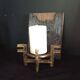Brutalist candle holder '60-70, patinated gold