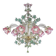 Ornate Venetian Pink and Green Floreal Murano Glass Chandelier