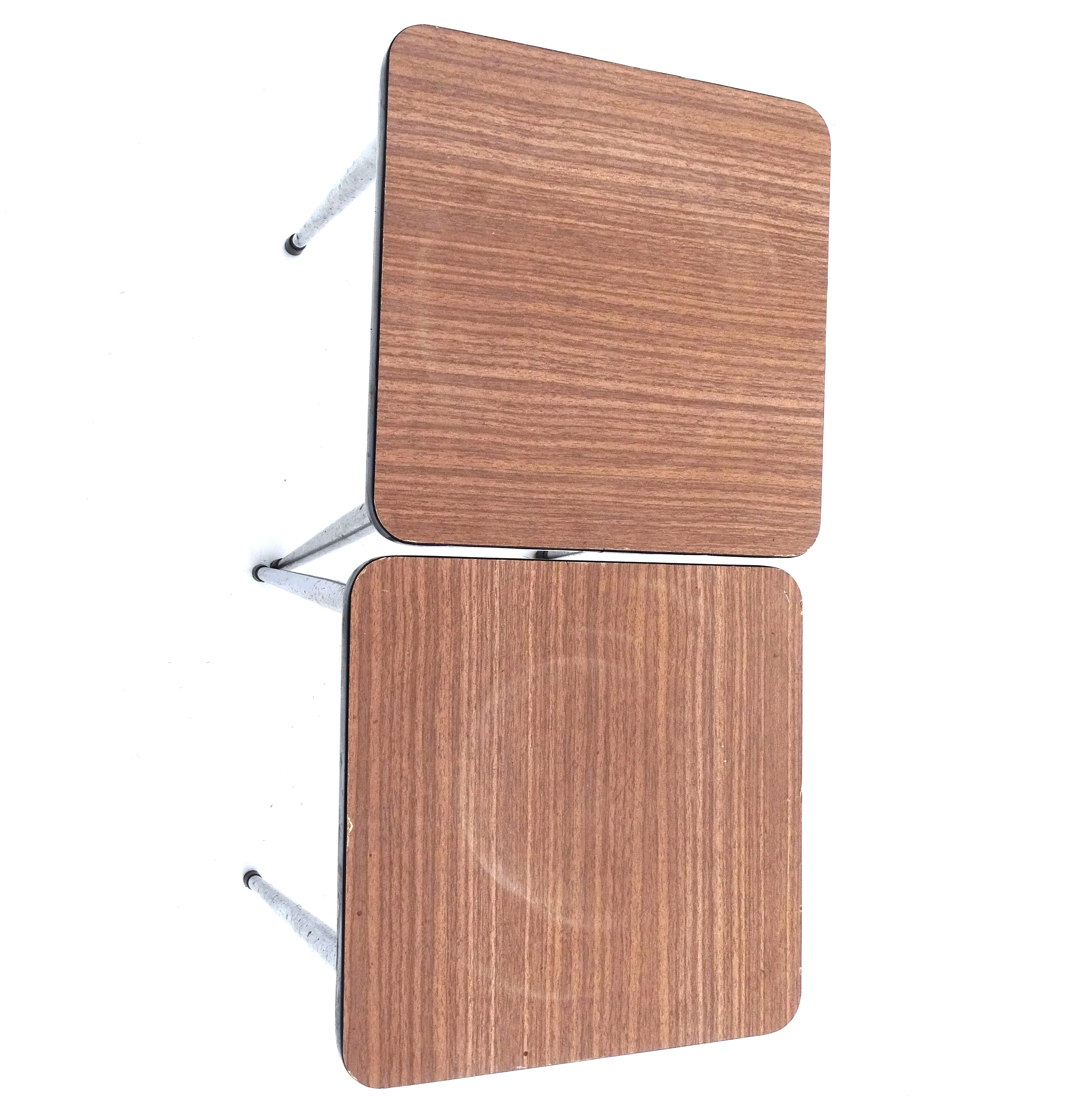 Lot 2 stools formica brown
