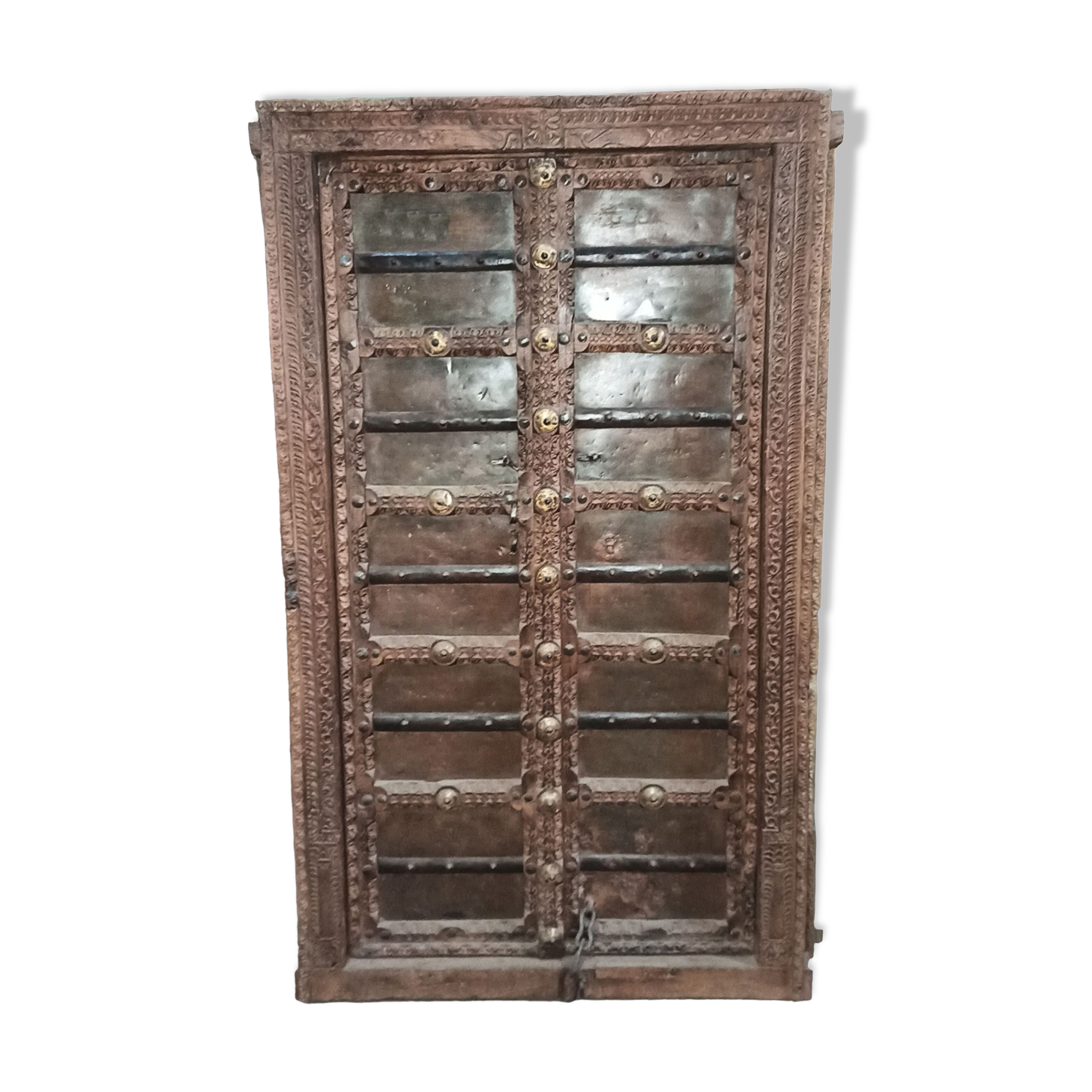 Old wooden door with frame
