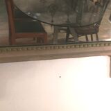 Louis XVI period mirror in patinated wood - 84x51cm