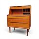Teak secretary by A. Vodder (attributed), mirror, Denmark 1960s
