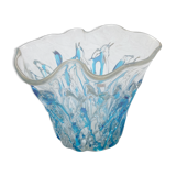 Blue and transparent vase - Costantini - 80s - Murano