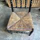 Low chair, Napoléon III child in blackened wood and woven straw.