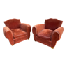 Pair of Art Deco club armchairs 1950