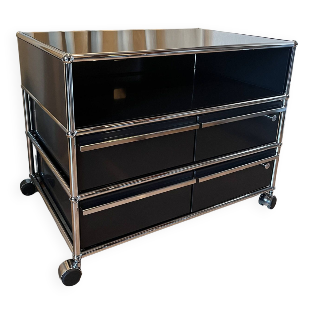 Commode à tiroirs / Meuble TV USM Haller Noir Graphite | Selency