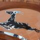 Art Deco service tray in wood and mirror signed Dope, 1930s.