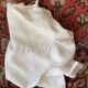 Old tablecloth in white cotton and monogram