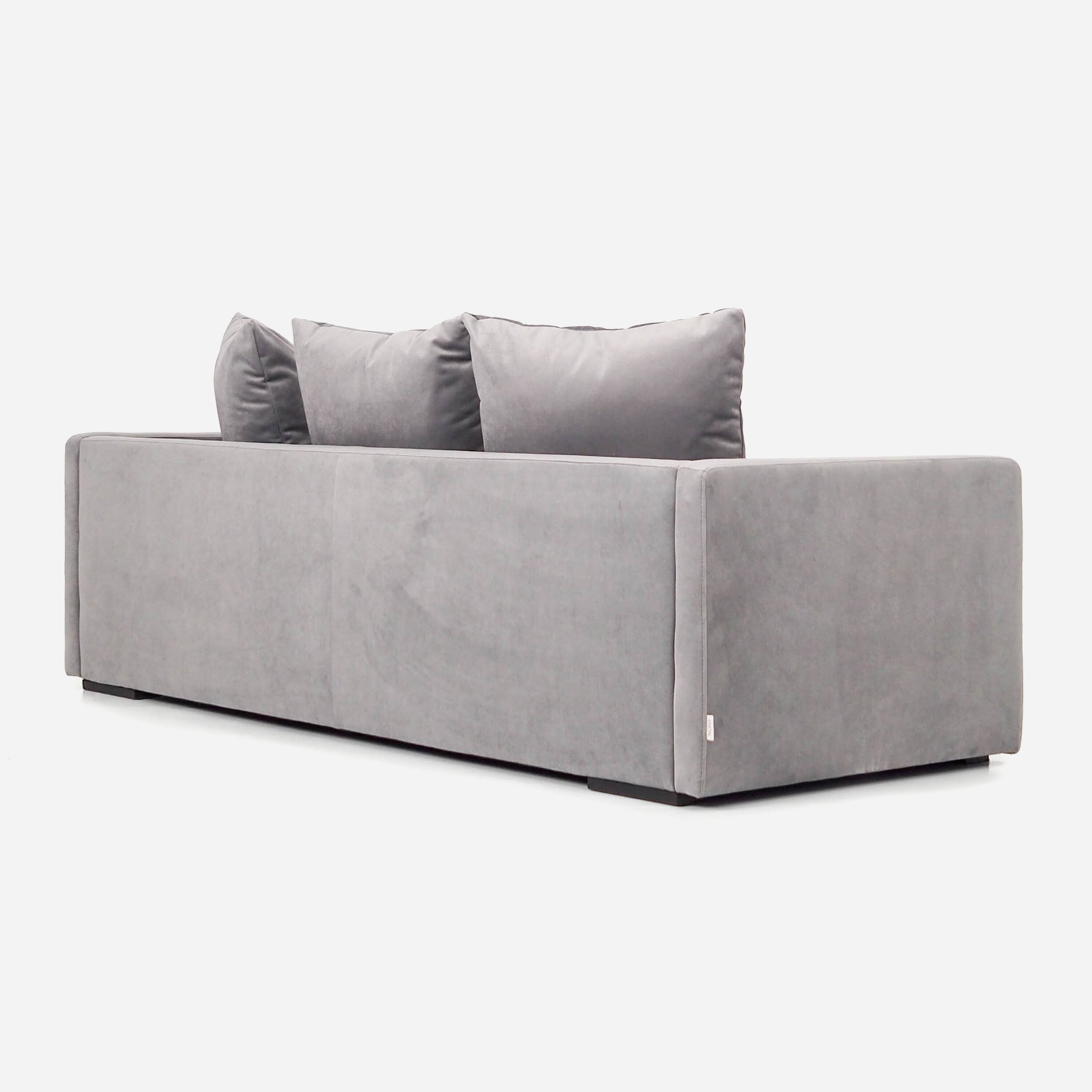 Sofa KOPENHAGA velours argent, design scandinave