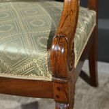 Paire de Fauteuils à Crosses en Acajou, époque Restauration – Début XIXe