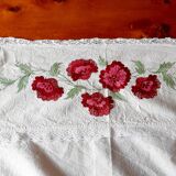 Drap ancien en lin broderie 200X260