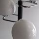 Space Age 3-light chandelier in white opaline, Italy circa 1970