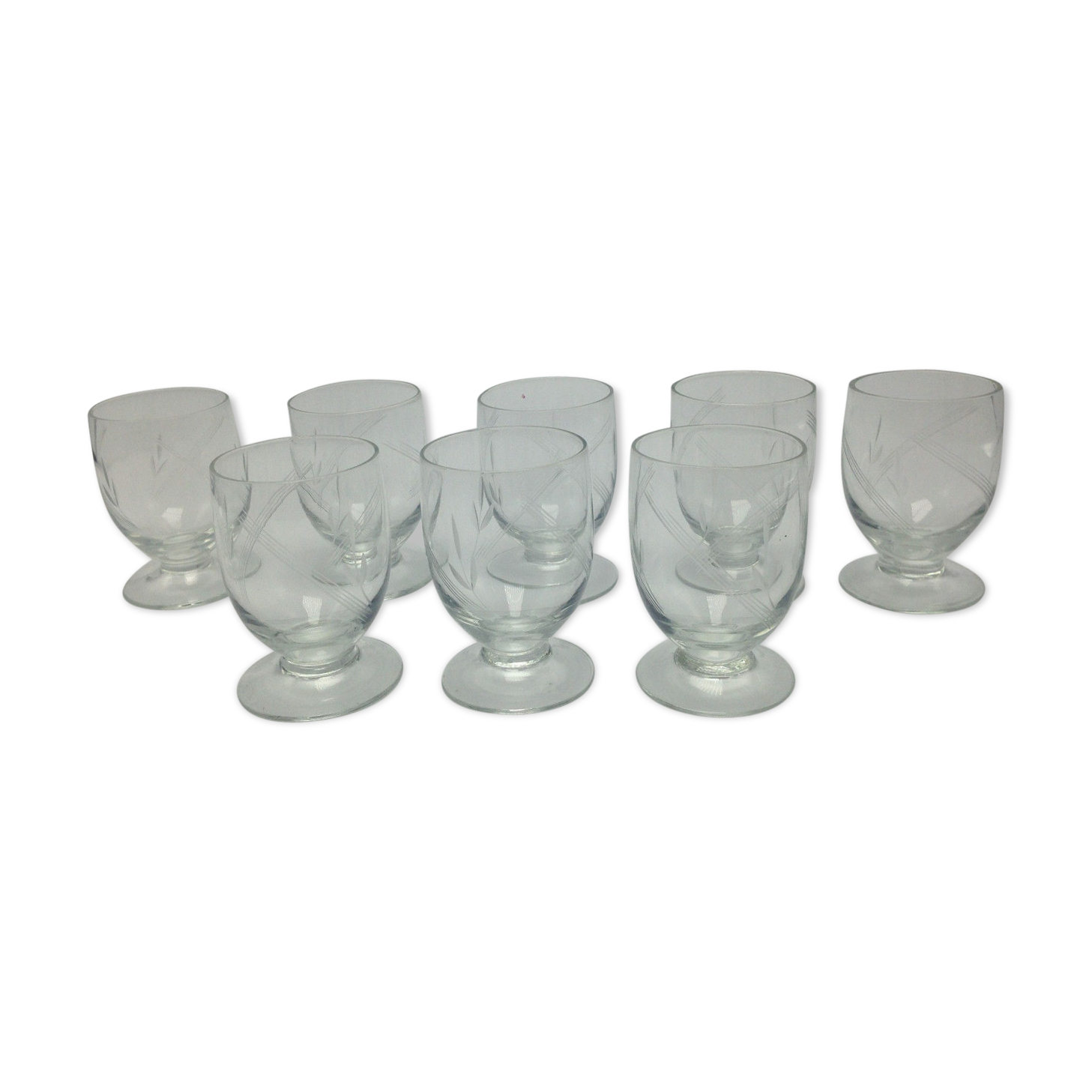 Lot of 8 serious Crystal liquor glasses