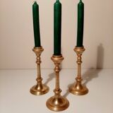 Set of gilded brass candle holders