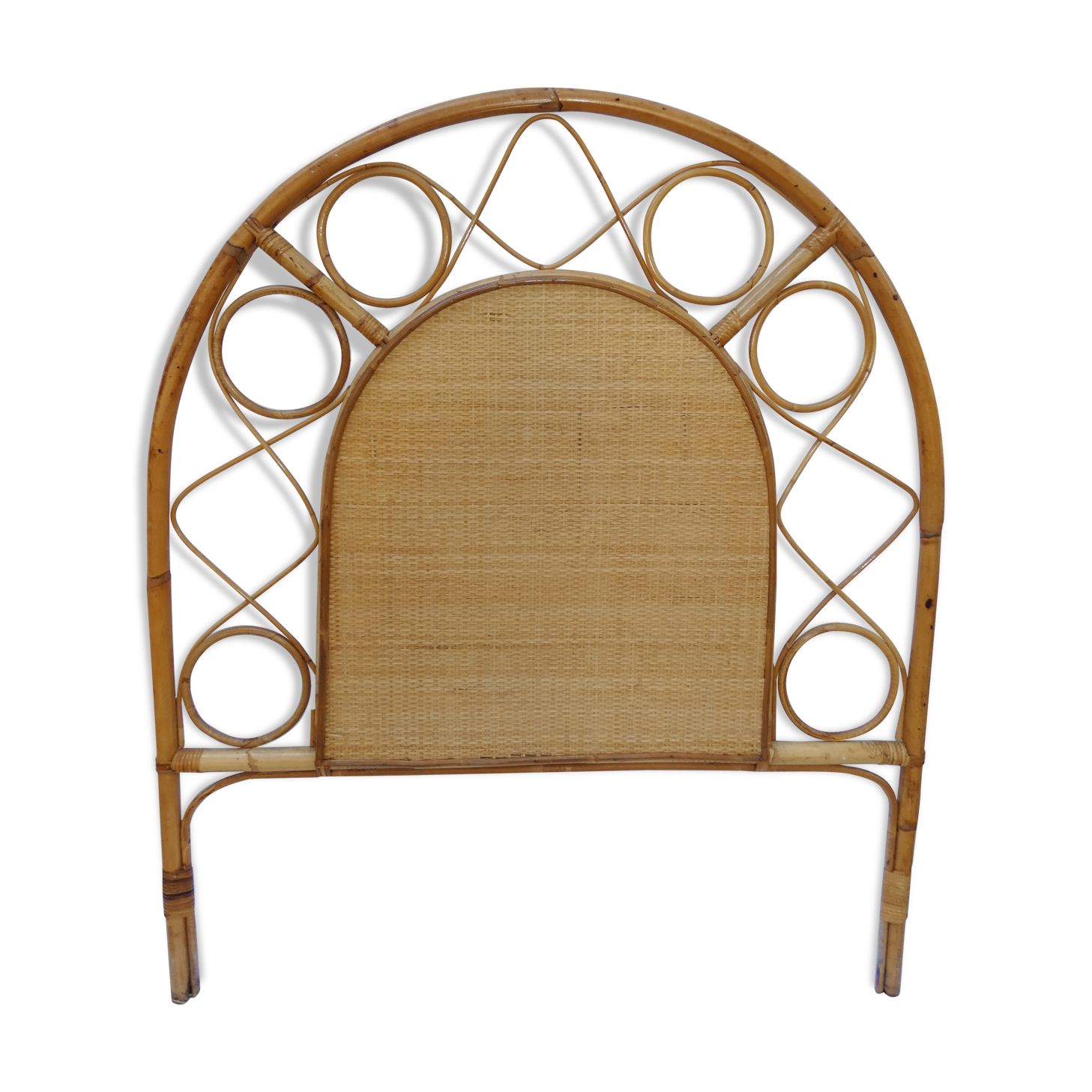 Headboard in rattan circa 1960 1970