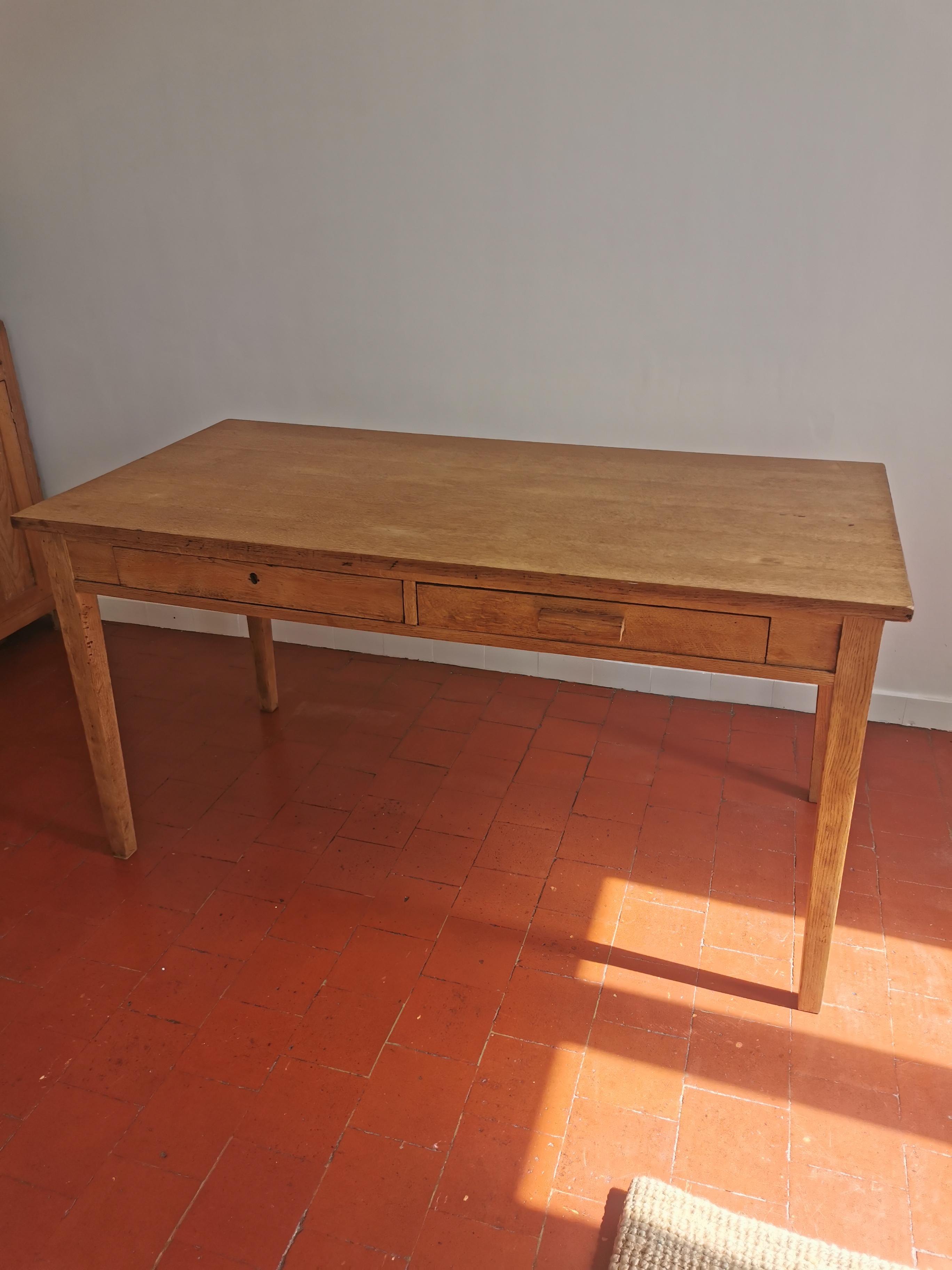 Farm table oak desk 1960