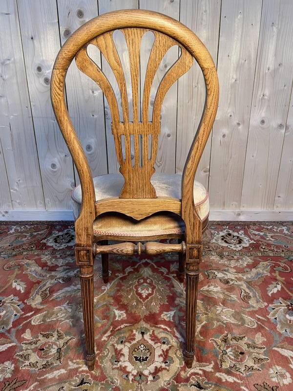 Set of 6 Louis XVI oak “Montgolfière” chairs