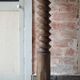 Vintage turned wooden press screw column